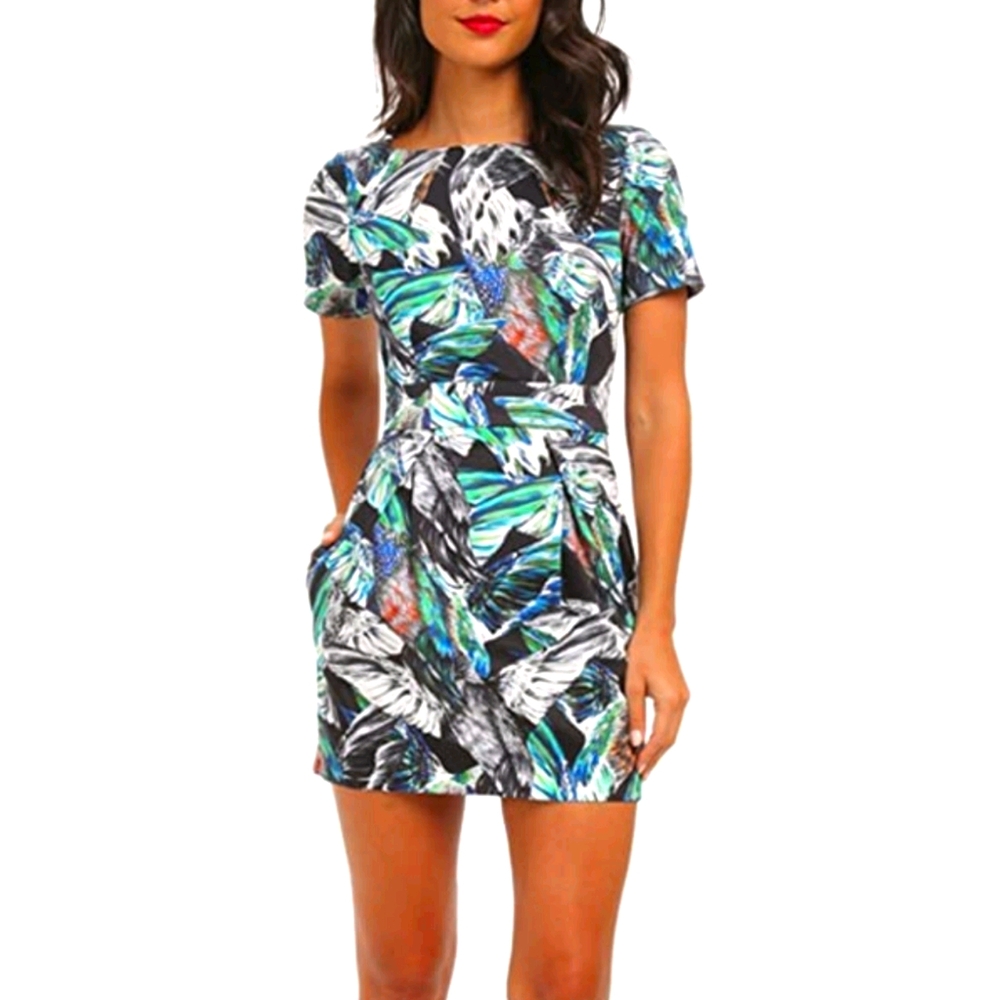 French Connection cotton print mini dress, US 4